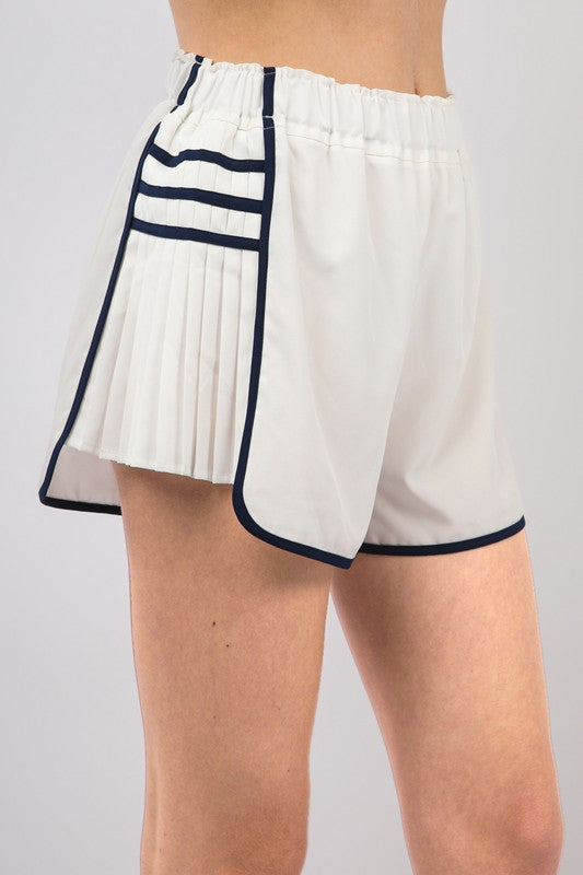 Side Pleat Active Shorts