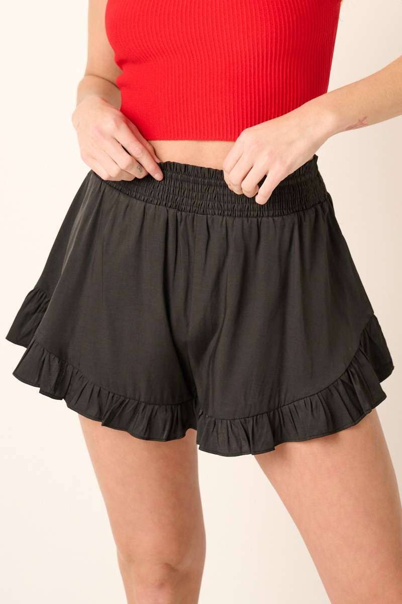 BRITTANY RUFFLE DETAIL SHORTS