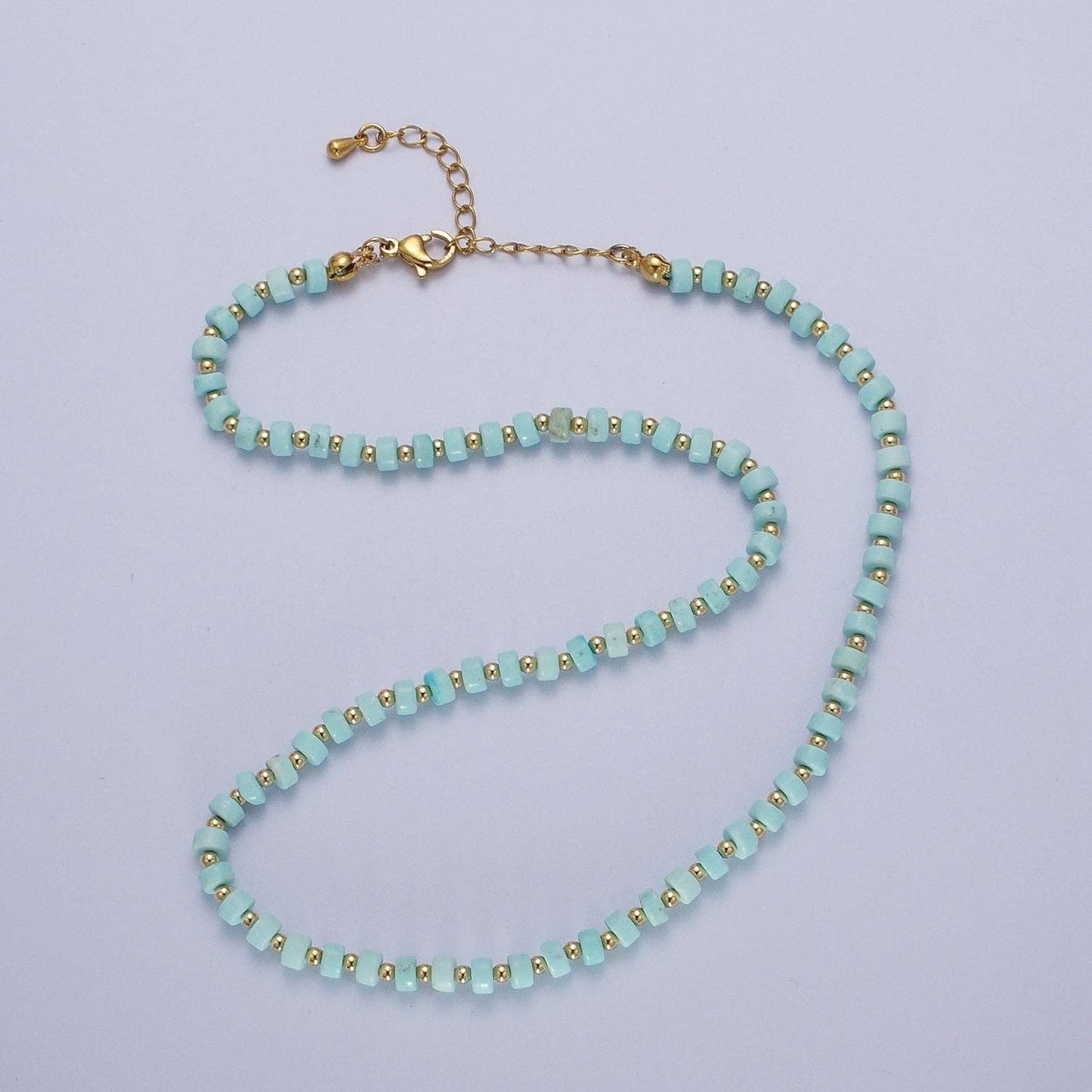 Gold Filled Blue Turquoise Gemstone Necklace