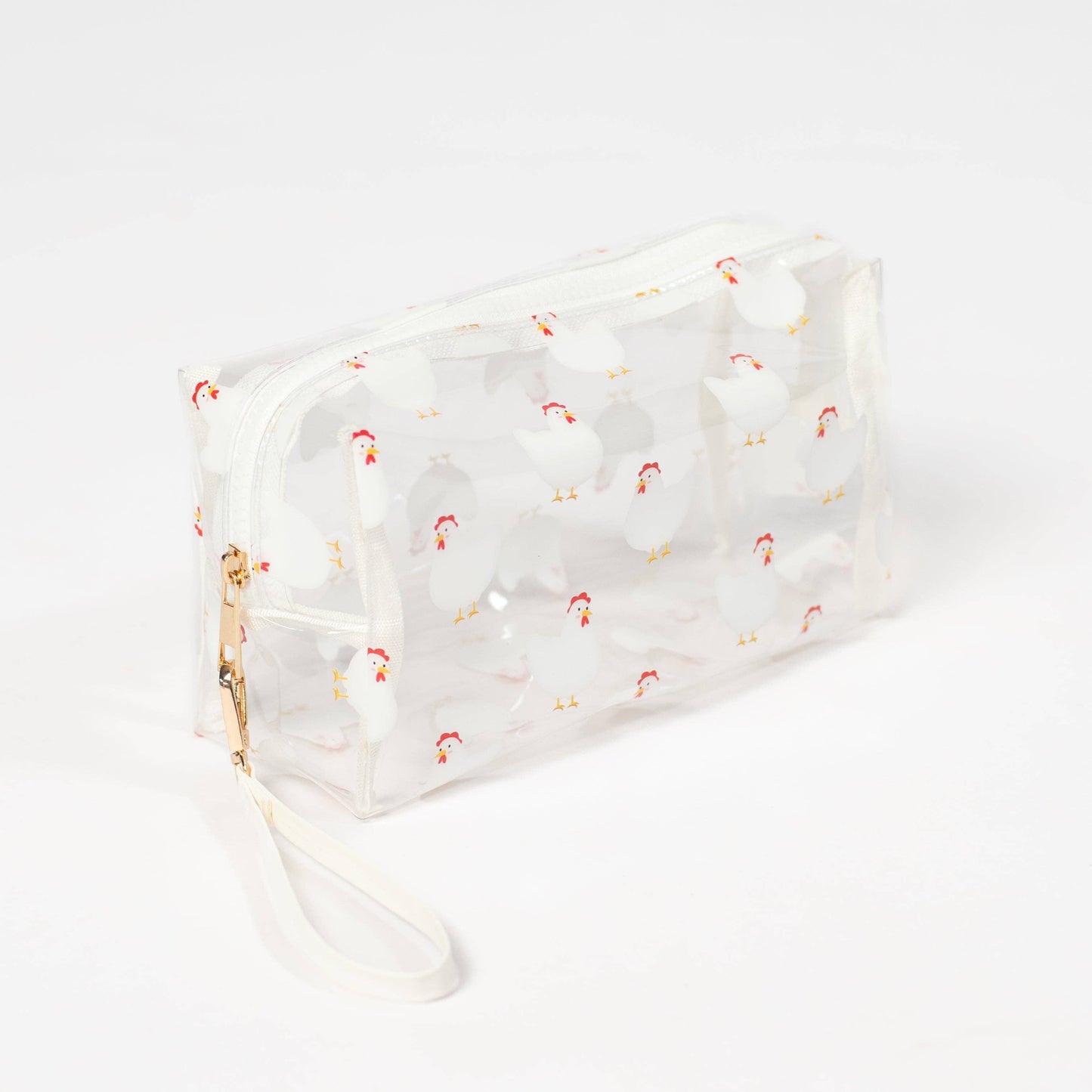 White Chicken Clear Cosmetic Bag