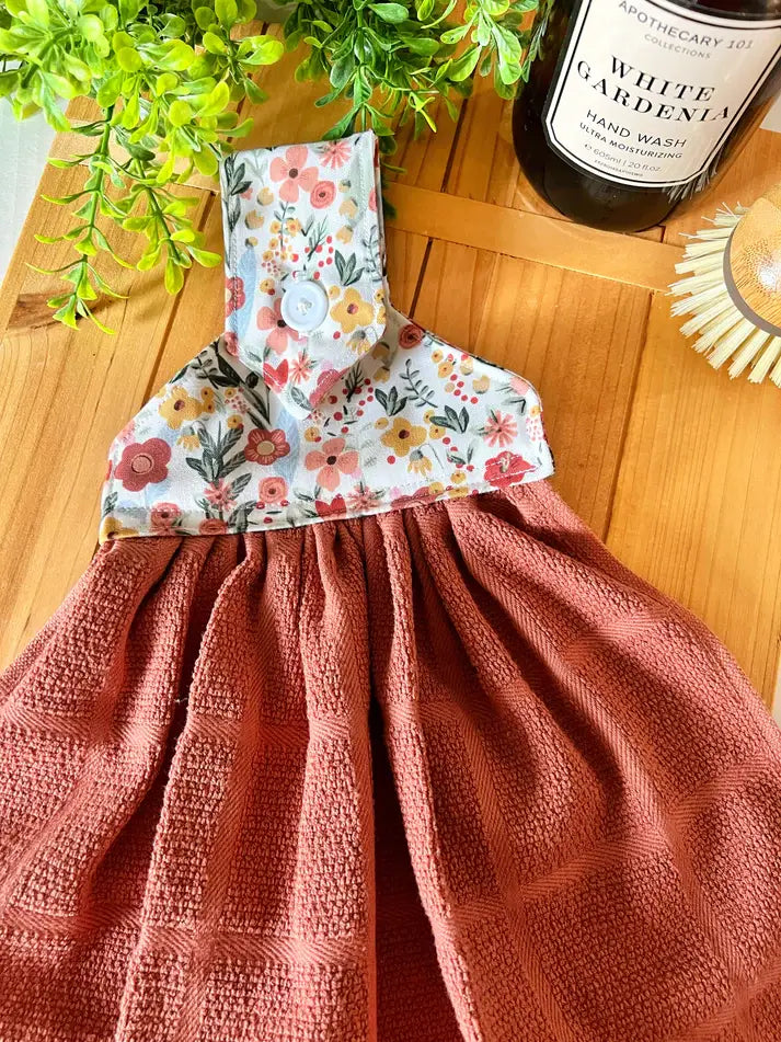 Wildflower button top oven kitchen towel