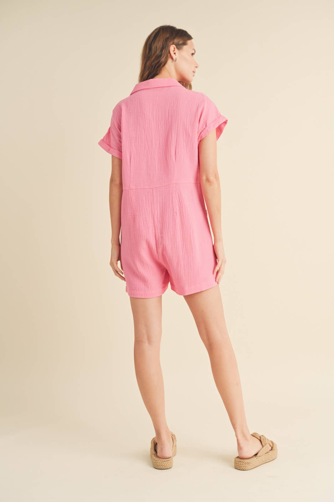 HALLIE GAUZE BUTTON-UP ROMPER