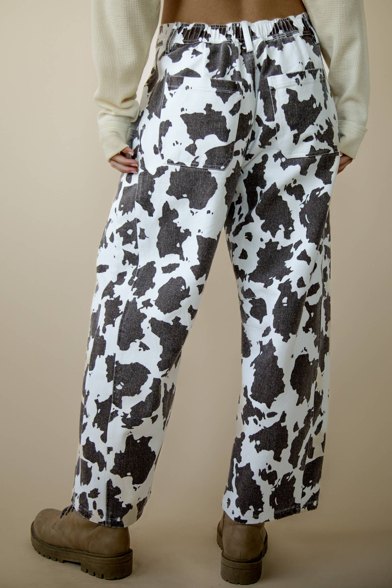 Leopard Printed Barrel Pants