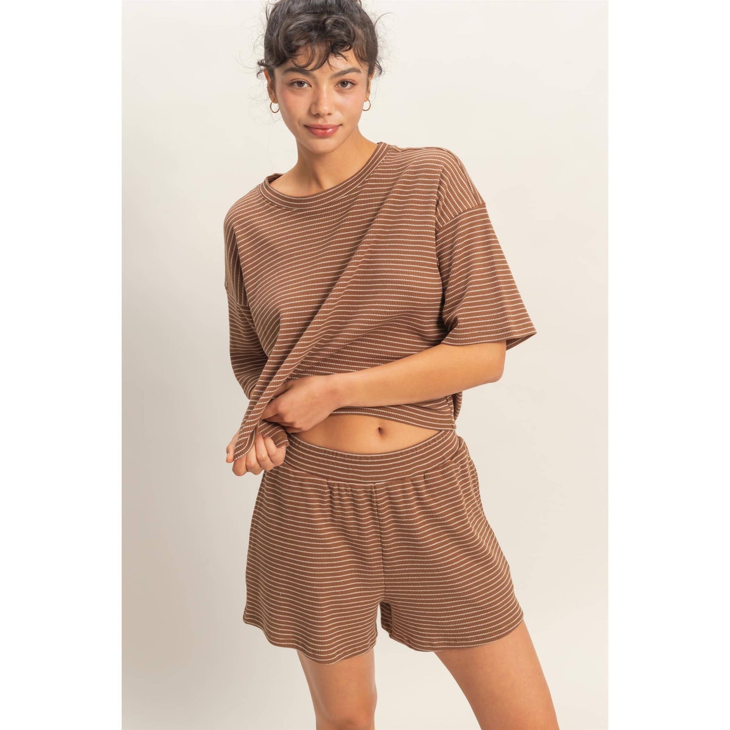Mocha stripe shorts