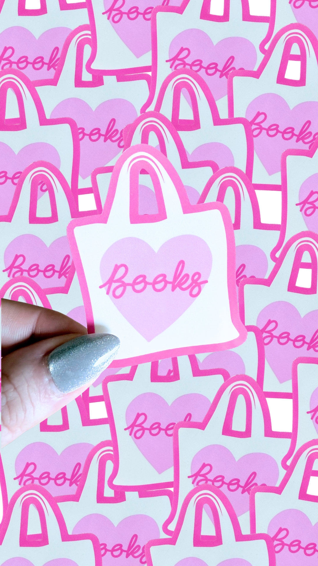 Books with heart tote bag waterproof sticker| book sticker