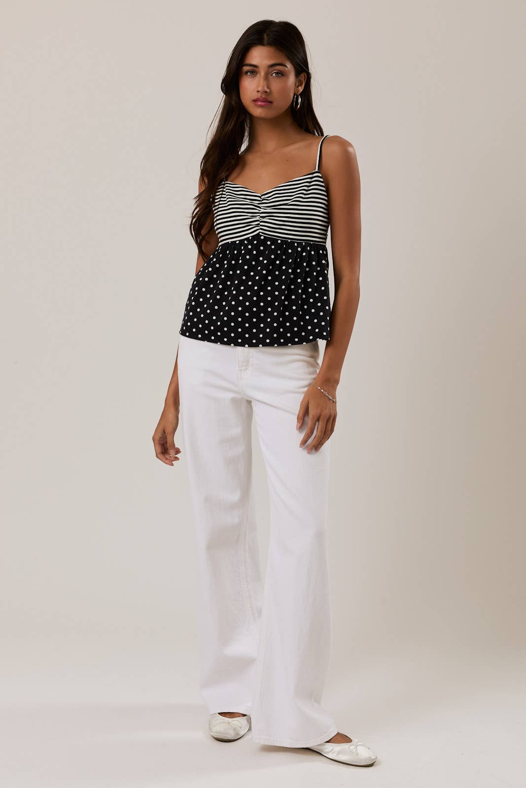 FRANKIE STRIPE AND POLKA DOT TOP