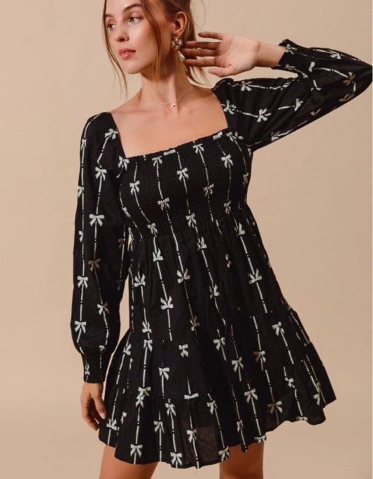 Ribbon Bows Tiered Dress