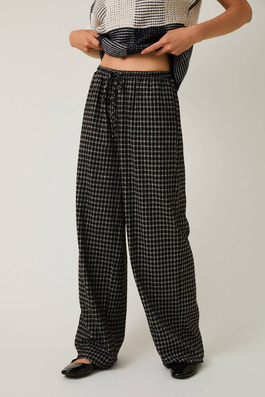 FLANNEL PANTS: BLACK-MULTI PLAID