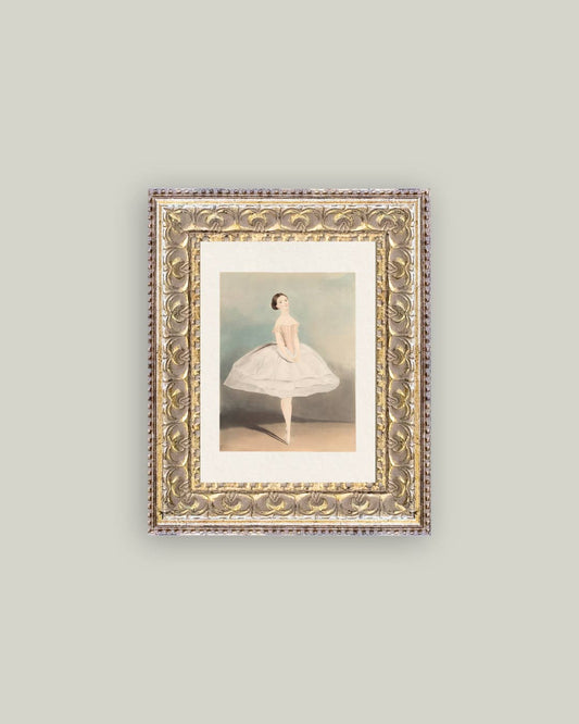 Ballerina Framed Antique Art: 5x7