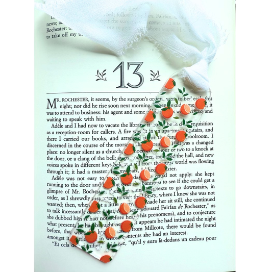 Oranges and flowers acrylic bookmark