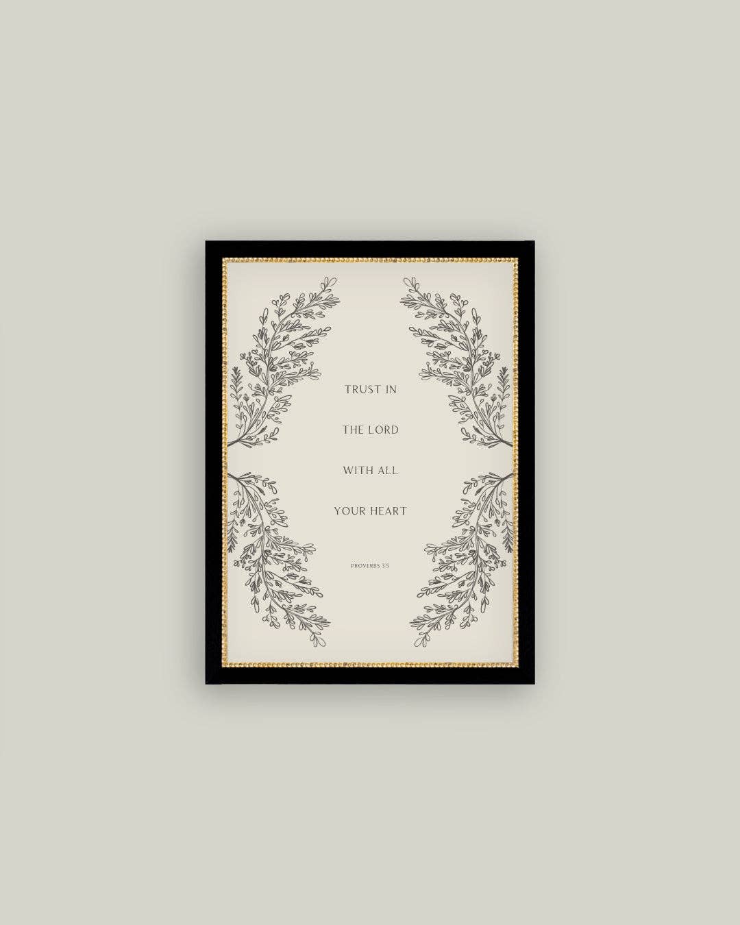 Trust in the Lord Framed Antique Art: 11x15