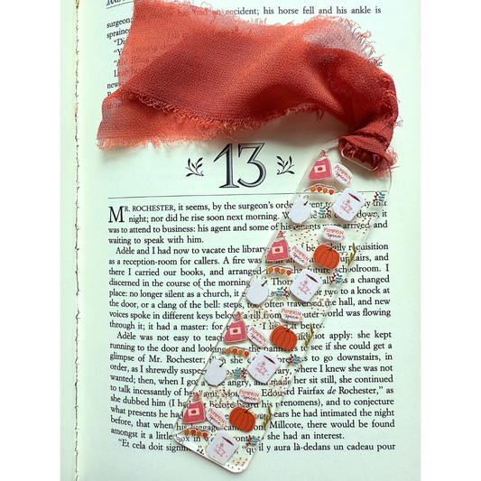 Acrylic bookmark cozy pumpkin spice coffee
