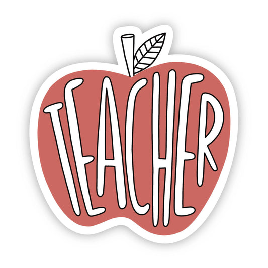Teacher Red Apple Sticker