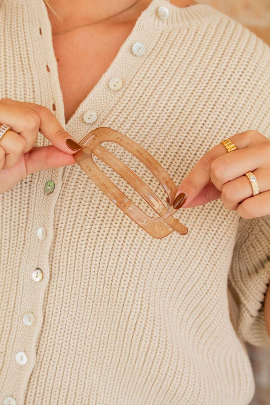 Cutout Rectangle Clip: Light Brown