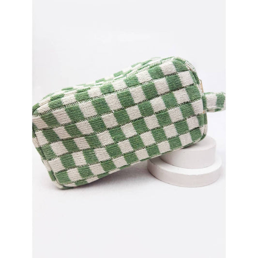 Checker Cosmetic Bag, MINT