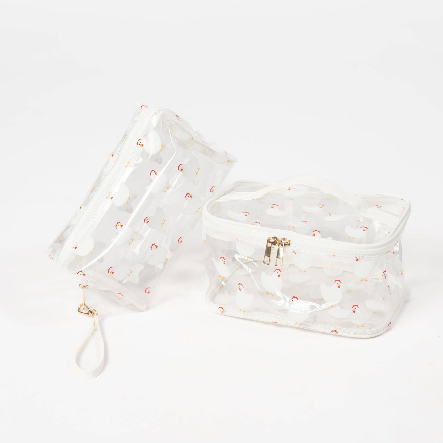 White Chicken Clear Cosmetic Bag