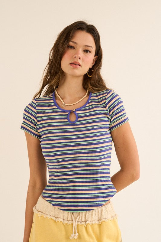 Lavender Haze Stripe Top