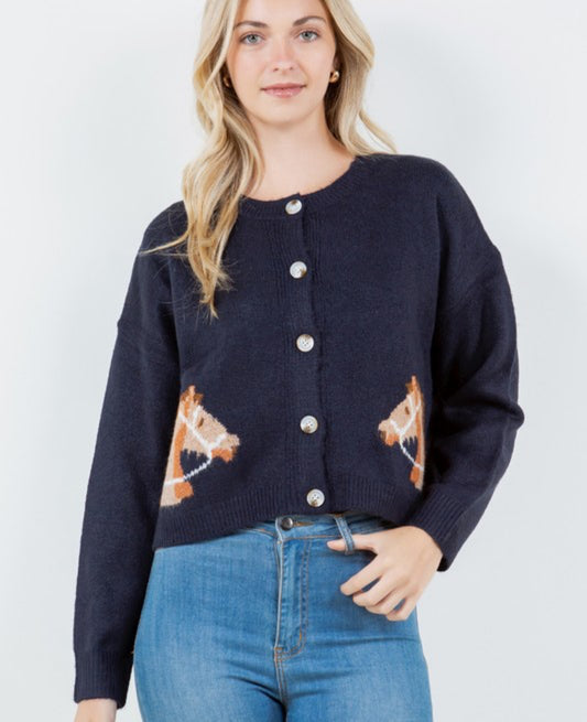 Horse Print Cardi