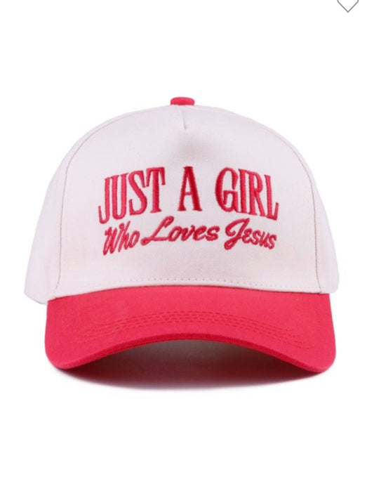 Girl who loves Jesus embroidered hat