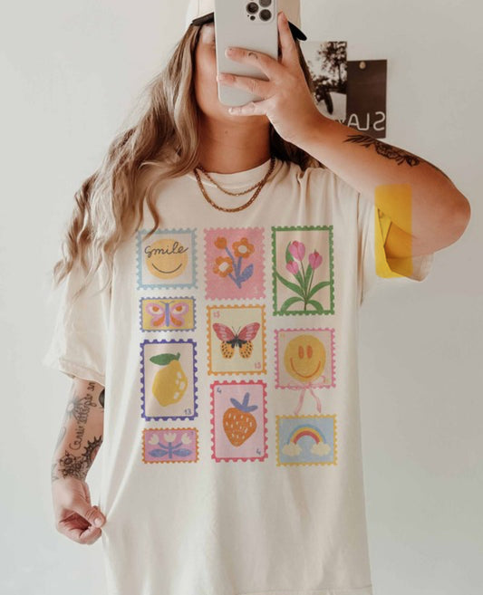 Good vibes stamp graphic tshirt