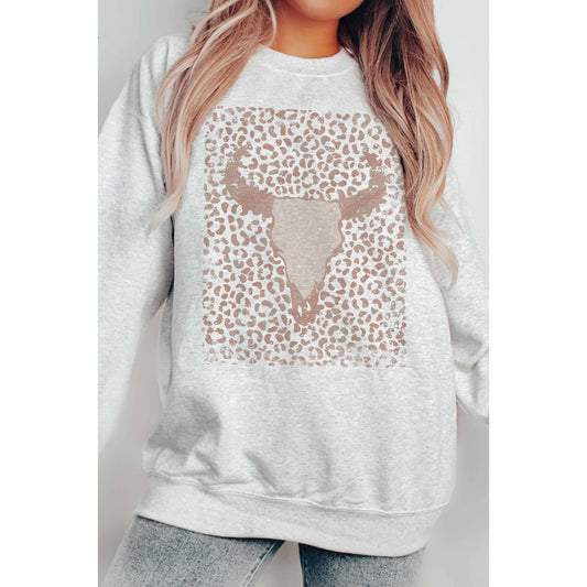 LEOPARD LONGHORN Graphic Sweatshirt