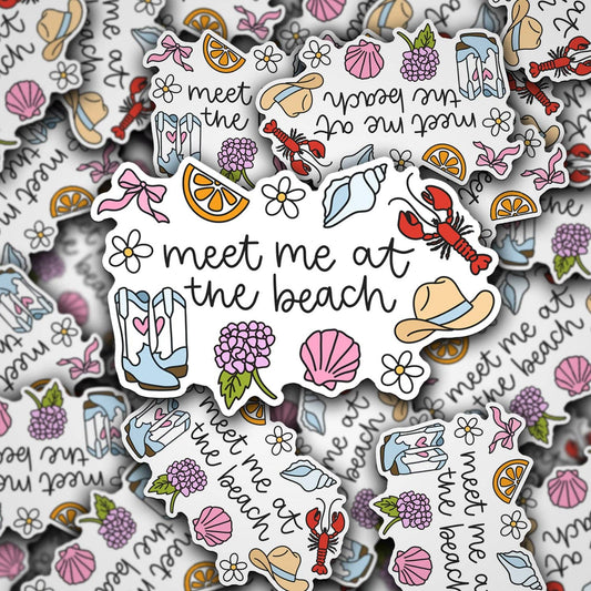 Meet Me At The Beach Sticker