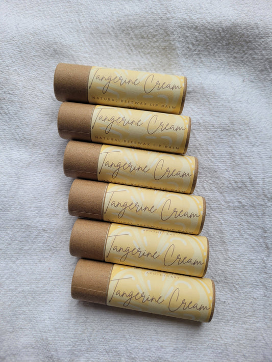 Beeswax Lip Balm Plastic-Free: Tangerine Cream
