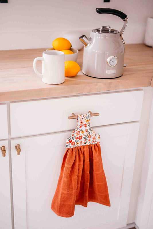 Wildflower button top oven kitchen towel