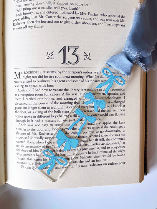 Acrylic Bookmarks-Blue bows