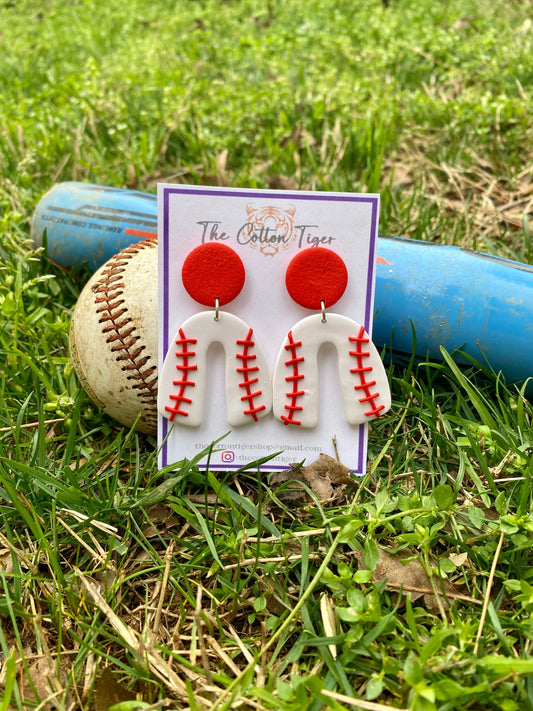 Custom Baseball Earrings: Black