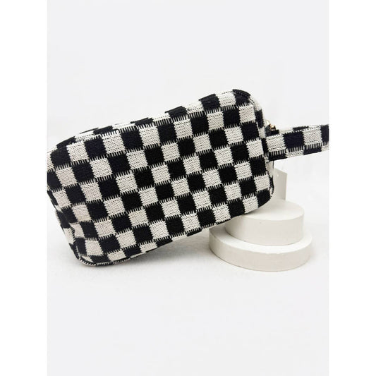 Black Checker Cosmetic Bag